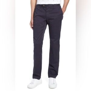 Ted Baker London Mens Slim Fit Cotton Chino Pants Navy Blue Size 34R MSRP$159